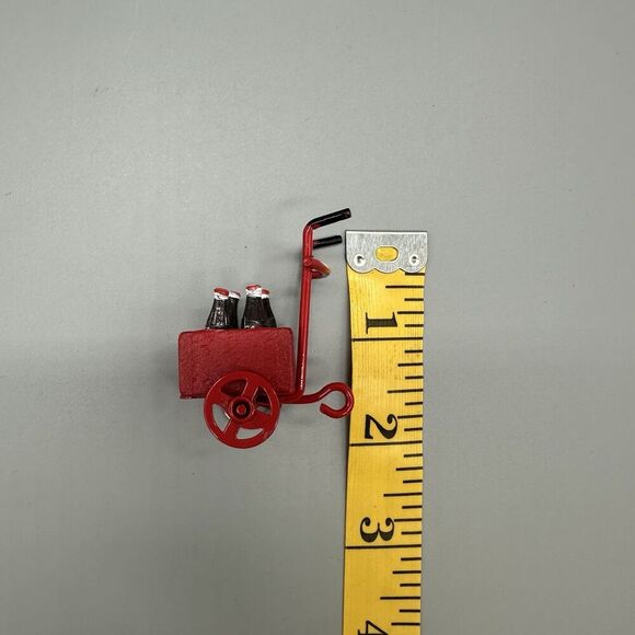 Coca Cola Bottles Hand Truck Push Cart Dollhouse Miniature Cart 2”x1.25” - Picture 8 of 8